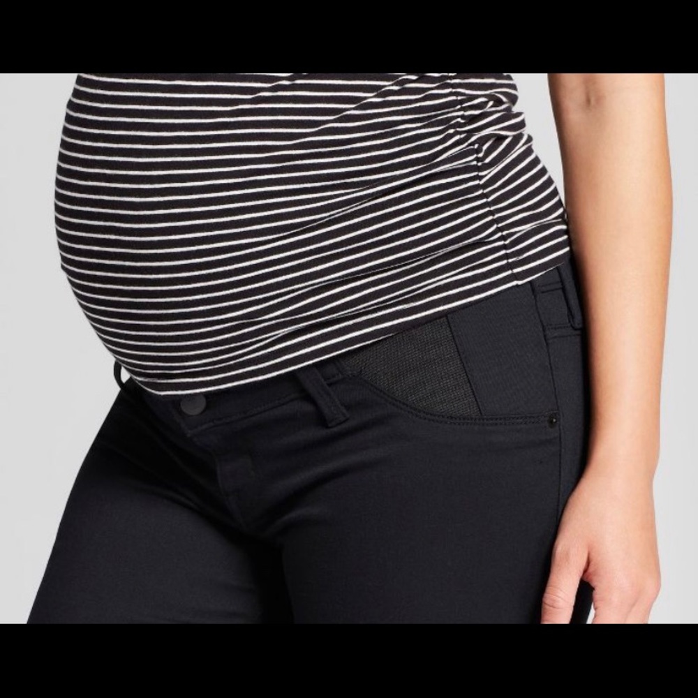 Black skinny maternity jeans